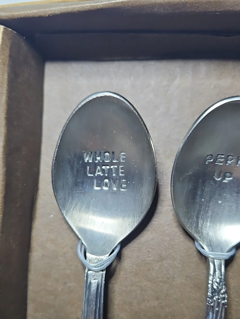 4 World Market Hand-Stamped Coffee Spoons NIB